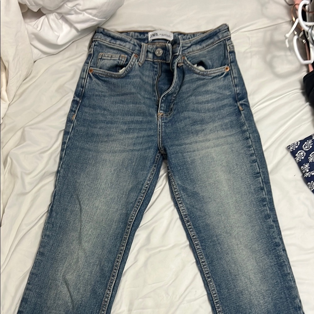 Zara crop flare jeans size 0